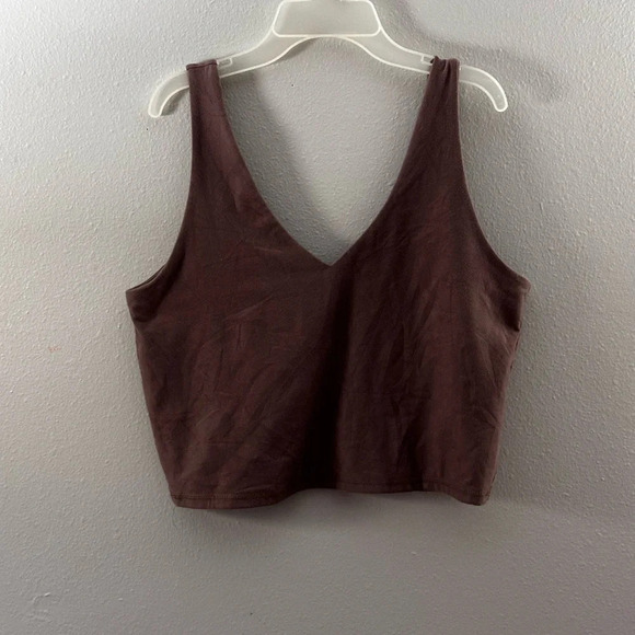 Abercrombie & Fitch Soft A&F Collection Cropped Brown V-neck Tank Top size M - Picture 1 of 7